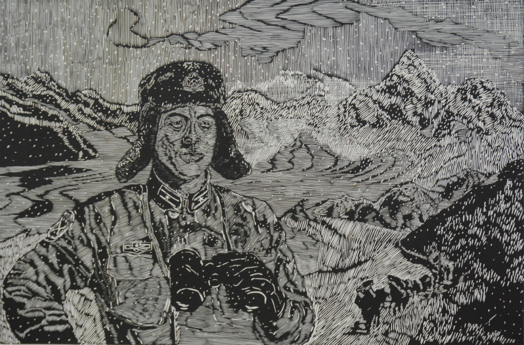 羅偉東雪域衛(wèi)士版畫90&times;60CM.jpg