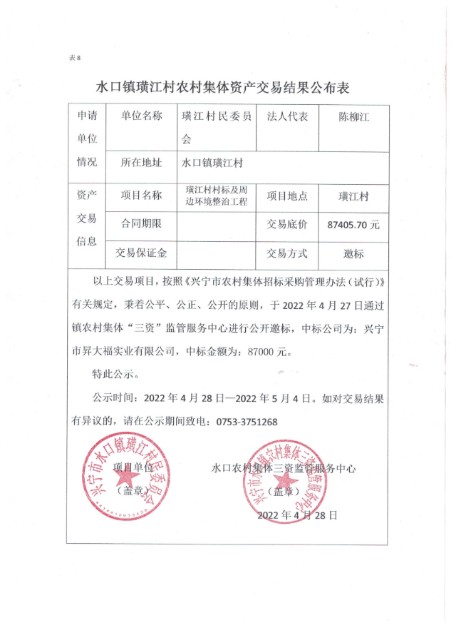 0429興寧市水口鎮(zhèn)璜江村村標及周邊環(huán)境整治工程結(jié)果公示表.jpg