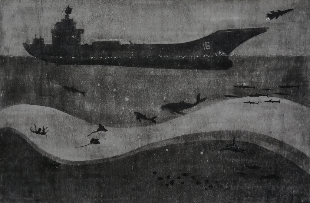 《鯤鵬擊浪從茲始》 謝景文 80cm&times;120cm.jpg