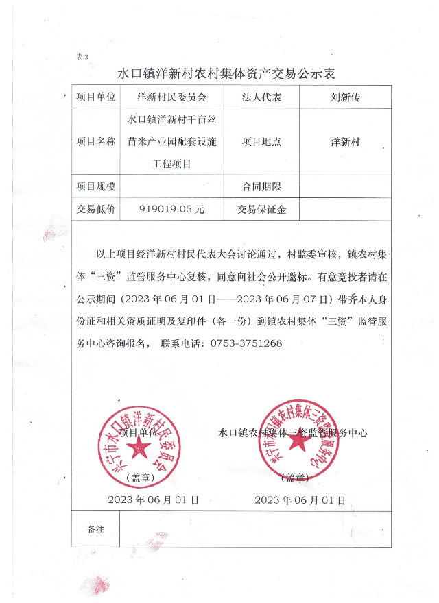 0601水口鎮(zhèn)洋新村千畝絲苗米產(chǎn)業(yè)園配套設(shè)施工程項目交易公示表.jpg