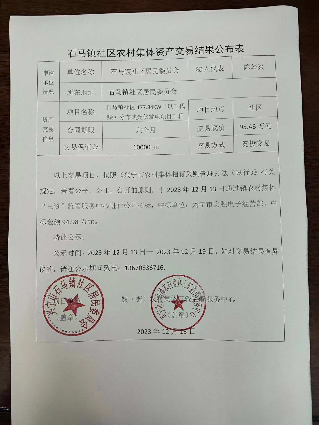 石馬鎮(zhèn)社區(qū)農(nóng)村集體資產(chǎn)交易結(jié)果公布表2023.12.13.jpg